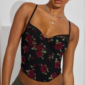 Garage Sabrina Peek-a-boo Bustier Corset Top